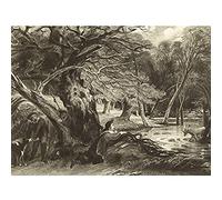 Artery8 David Lucas Jacques And The Wounded Stag 1846 Painting Unframed Wall Art Print Poster Home Decor Premium