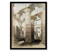 Artery8 David Roberts Framed Wall Art Karnak Temple Great Hypostyle Hall in Beige | Size: A4 Artery8 Beige A4