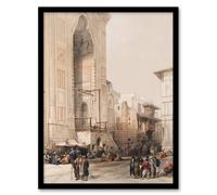 Artery8 David Roberts Framed Wall Art Mosque of Sultan Hassan Grand entrance in Beige | Size: A3 Artery8 Beige A3