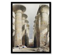 Artery8 David Roberts Framed Wall Art Print Great Hall At Karnak Temple - A3 Size