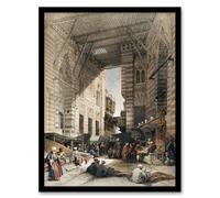 Artery8 David Roberts Framed Wall Art Print Silk Mercer Bazaar El Ghatreshyeh - A4 Size