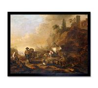 Artery8 De Bie Landscape With Herdsmen And Their Droves Art Print Framed Poster Wall Decor 12x16 inch