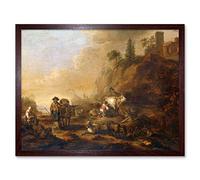 Artery8 De Bie Landscape With Herdsmen And Their Droves Art Print Framed Poster Wall Decor 12x16 inch