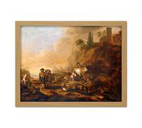 Artery8 De Bie Landscape With Herdsmen And Their Droves Artwork Framed Wall Art Print 18X24 Inch