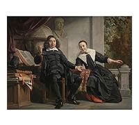 Artery8 De Bray Abraham Casteleyn And Wife Bancken Painting Art Print Canvas Premium Wall Decor Poster Mural