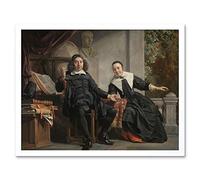 Artery8 De Bray Abraham Casteleyn And Wife Bancken Painting Art Print Framed Poster Wall Decor 12x16 inch
