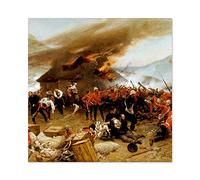 Artery8 De Neuville Defence Rorke's Drift Painting Premium Wall Art Canvas Print 24X24 Inch