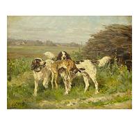 Artery8 De Penne End Of The Hunt C1850 Painting Art Print Canvas Premium Wall Decor Poster Mural