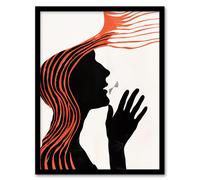 Artery8 Deaf Culture Conceptual Art Bright Abstract Framed Art Print in White | Size: W12" x H16" Artery8 White W12" x H16"
