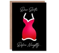 Artery8 Dear Santa Claus Define Naughty Cheeky Funny Christmas Card