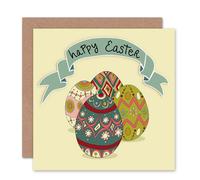Artery8 Decorated Painted Eggs Easter Card Artery8 Multicolor