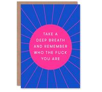 Artery8 Deep Breath Remember Who You Are Pink Sun Personalised Card
