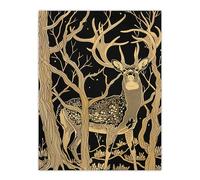 Artery8 Deer Forest Tree Tan Brown Landscape Living Room Extra Large XL Wall Art Poster Print