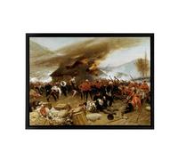 Artery8 Defence Rorke's' Drift Zulu War Framed Canvas Wall Art Print in Brown | Size: W24" x H32" Artery8 Brown W24" x H32"