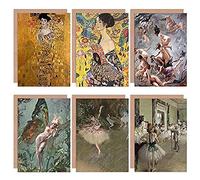 Degas Falero Klimt Ballet Witches Sabbath Lady Fan Mixed Fine Art Greeting Card Pack of 6 Artery8 Multi One Size