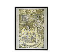 Artery8 Delft Salad Oil Vintage Advert Framed Canvas Wall Art Print Jan Toorop in Yellow | Size: W12" x H16" Artery8 Yellow W12" x H16"