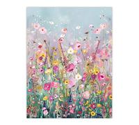 Artery8 Delicate Wildflower Field Floral Painting Living Room Large Wall Art Poster Print Thick Paper 18X24 Inch