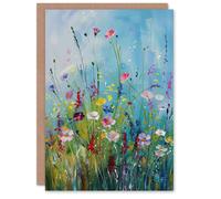 Artery8 Delicate Wildflower Meadow Floral Painting Greeting Birthday Card Him Her All Blank