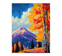 Artery8 Denali Autumn Forest Alaska Mountain Landscape Living Room Large Wall Art Poster Print Thick Paper 18X24 Inch