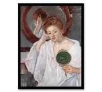 Artery8 Denise At Her Dressing Table Cassatt Vintage Framed Wall Art Print 12X16"