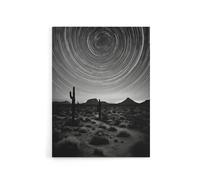 Artery8 Desert Landscape Star Trail Time Lapse Sky Canvas Wall Art Print in Grey | Size: W24" x H32" Artery8 Grey W24" x H32"