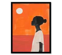 Artery8 Desert Sunset African Bold Painting Ochre Africa For Living Room Artwork Framed Wall Art Print A4