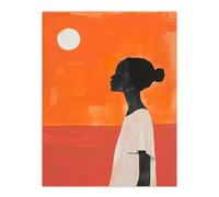 Artery8 Desert Sunset African Bold Painting Ochre Africa For Living Room Large Wall Art Poster Print Thick Paper 18X24 Inch