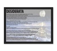 Artery8 Desiderata Ehrmann Go Placidly Amid Noise Haste Quote Typography A4 Artwork Framed Wall Art Print in Black Artery8 Black