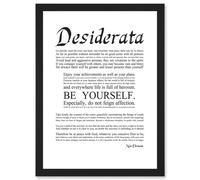 Artery8 Desiderata Ehrmann Go Placidly Amid Yourself Quote A4 Artwork Framed Wall Art Print in Black Artery8 Black