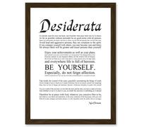 Desiderata Ehrmann Go Placidly Amid Yourself Quote A4 Artwork Framed Wall Art Print Artery8 Brown One Size
