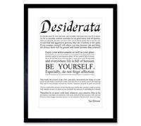 Artery8 Desiderata Ehrmann Go Placidly Amid Yourself Quote Framed Art Print in White | Size: W12" x H16" Artery8 White W12" x H16"