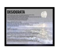 Artery8 Desiderata Ehrmann Poem Go Placidly Quote Framed Art Print in Grey | Size: W12" x H16" Artery8 Grey W12" x H16"
