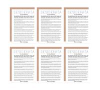 Artery8 Desiderata Poem By Max Ehrmann Greeting Cards With Envelopes Pack of 6 in White Artery8 White