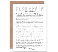 Artery8 Desiderata Poem Max Ehrmann Birthday Greeting Card in White Artery8 White