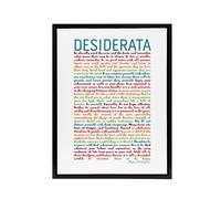 Artery8 Desiderata Poem Quote Rainbow Framed Canvas Wall Art Print | Size: W12" x H16" Artery8 Multicolor W12" x H16"