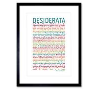 Artery8 Desiderata Poem Rainbow Words Ehrmann 12X16" Framed Wall Art Print