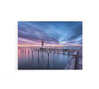 Artery8 Desousa Lake Neusiedl Austria Sunset Canvas Wall Art Print in Blue | Size: W18" x H24" Artery8 Blue W18" x H24"