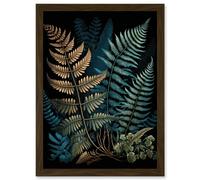 Artery8 Detailed Botanical Illustration Fern Frond Species Artwork Framed Wall Art Print A4