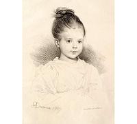 Artery8 Deveria Marie Clerambault Child Portrait Drawing Unframed Wall Art Print Poster Home Decor Premium
