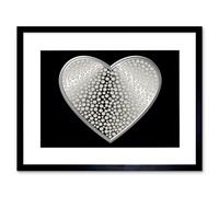Artery8 Diamond Heart Silver Bling Home Decor 12x16" Framed Art Print in Black | Size: W12" x H16" Artery8 Black W12" x H16"