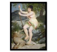 Artery8 Diana Hunter Goddess Wall Art Print Framed Poster 12x16 inch Artwork By Renoir : Mythological Portrait Ideal For Hallway Or Study Combining Grace Strength And Feminine Beauty
