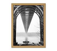 Artery8 Dibbits Washington Bridge Architecture Nyc Photo Artwork Framed Wall Art Print 18X24 Inch