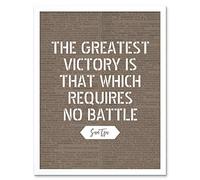 Artery8 Dictionary Inspiring Quote Sun Tzu Greatest Victory No Battle Art Print Framed Poster Wall Decor 12x16 inch