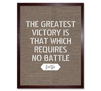 Artery8 Dictionary Inspiring Quote Sun Tzu Greatest Victory No Battle Art Print Framed Poster Wall Decor 12x16 inch