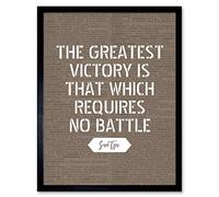 Artery8 Dictionary Inspiring Quote Sun Tzu Greatest Victory No Battle Art Print Framed Poster Wall Decor 12x16 inch