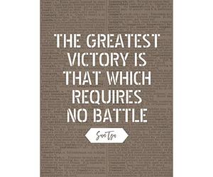 Artery8 Dictionary Inspiring Quote Sun Tzu Greatest Victory No Battle Large Wall Art Poster Print Thick Paper 18X24 Inch