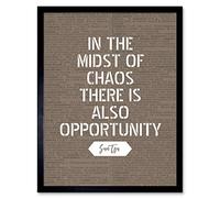 Artery8 Dictionary Inspiring Quote Sun Tzu Midst of Chaos There is Opportunity Art Print Framed Poster Wall Decor 12x16 inch