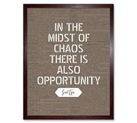 Artery8 Dictionary Inspiring Quote Sun Tzu Midst of Chaos There is Opportunity Art Print Framed Poster Wall Decor 12x16 inch