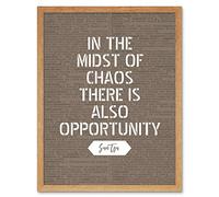 Artery8 Dictionary Inspiring Quote Sun Tzu Midst of Chaos There is Opportunity Art Print Framed Poster Wall Decor 12x16 inch