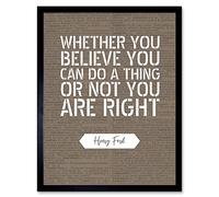 Artery8 Dictionary Page Quote Henry Ford You Are Right Artwork Framed Wall Art Print 9X7 Inch